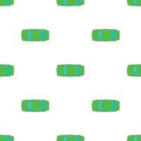 Green car top view pattern seamless vector