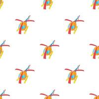 Orange helicopter pattern seamless vector