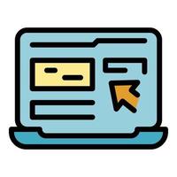 Computer interaction icon color outline vector