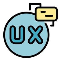 Ux interaction icon color outline vector