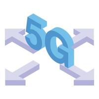 vector isométrico del icono de red 5g. tecnología wifi