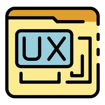 Folder data ux interaction icon color outline vector