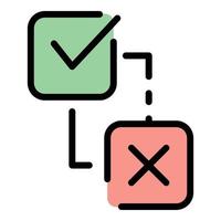 Approved interaction icon color outline vector