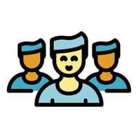 Group people interaction icon color outline vector