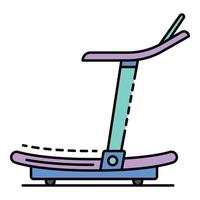 Modern treadmill icon color outline vector