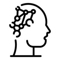 Brain innovation icon, outline style vector