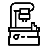 icono de máquina de fresado láser, estilo de contorno vector