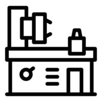 Cnc milling machine icon, outline style vector