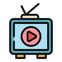 Interactive tv set icon color outline vector