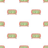 Retro digital table clock pattern seamless vector