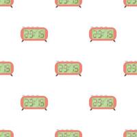 Retro digital table clock pattern seamless vector