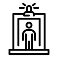 Flashlight metal detector icon, outline style vector