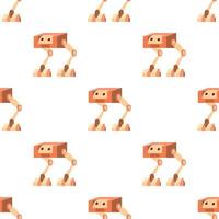 Robot ostrich pattern seamless vector