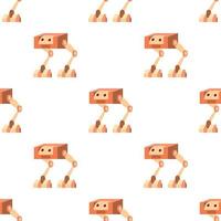 Robot ostrich pattern seamless vector