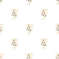 White placard with letters eyesight testing pattern seamless vector