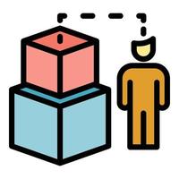 Test interaction icon color outline vector