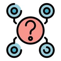 Question interaction icon color outline vector