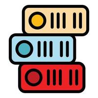 Office stack folders icon color outline vector