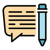 Writing review icon color outline vector