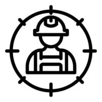 Communications engineer target icon, outline style vector