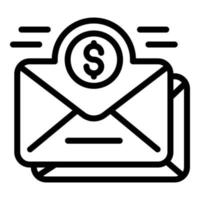 icono de carta de impuestos por correo, estilo de contorno vector