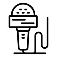 Tv reporter microphone icon, outline style vector