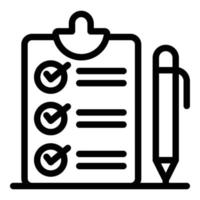 Engineer checklist icon, outline style vector
