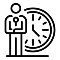 Local time tv presenter icon, outline style vector