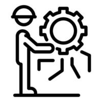 Communications engineer gear wheel icon, outline style vector