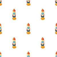 Rocket with one portholes pattern seamless vector