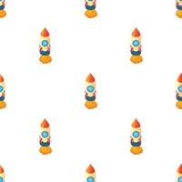 Rocket with one portholes pattern seamless vector