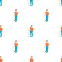Blind man with a cane pattern seamless vector