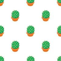 Cactus in flower pot pattern seamless vector