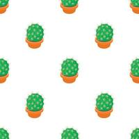 Cactus in flower pot pattern seamless vector