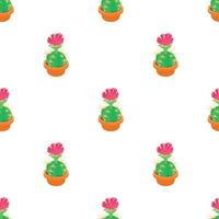 Cactus with red flower pattern seamless vector