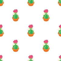 Cactus with red flower pattern seamless vector