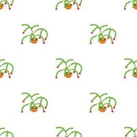 Christmas cactus pattern seamless vector