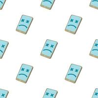 Broken smartphone pattern seamless vector