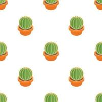 patrón de cactus de bola vector sin costura