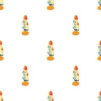 Rocket with three portholes pattern seamless vector