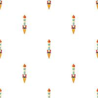 Yellow red rocket pattern seamless vector