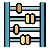 Traditional abacus icon color outline vector