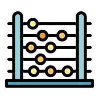 Education abacus icon color outline vector