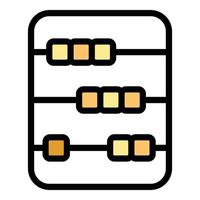 Math abacus icon color outline vector