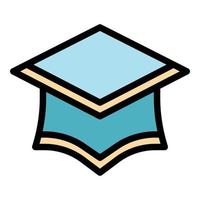 Achievement graduation hat icon color outline vector