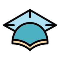 Academic graduation hat icon color outline vector