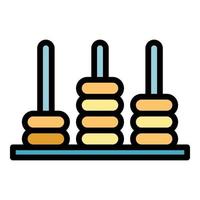 Abacus icon color outline vector