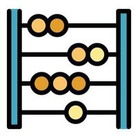 Frame abacus icon color outline vector