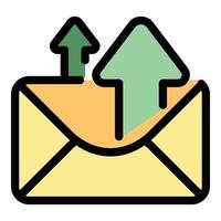 Envelope sending icon color outline vector