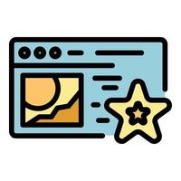 Web page product review icon color outline vector